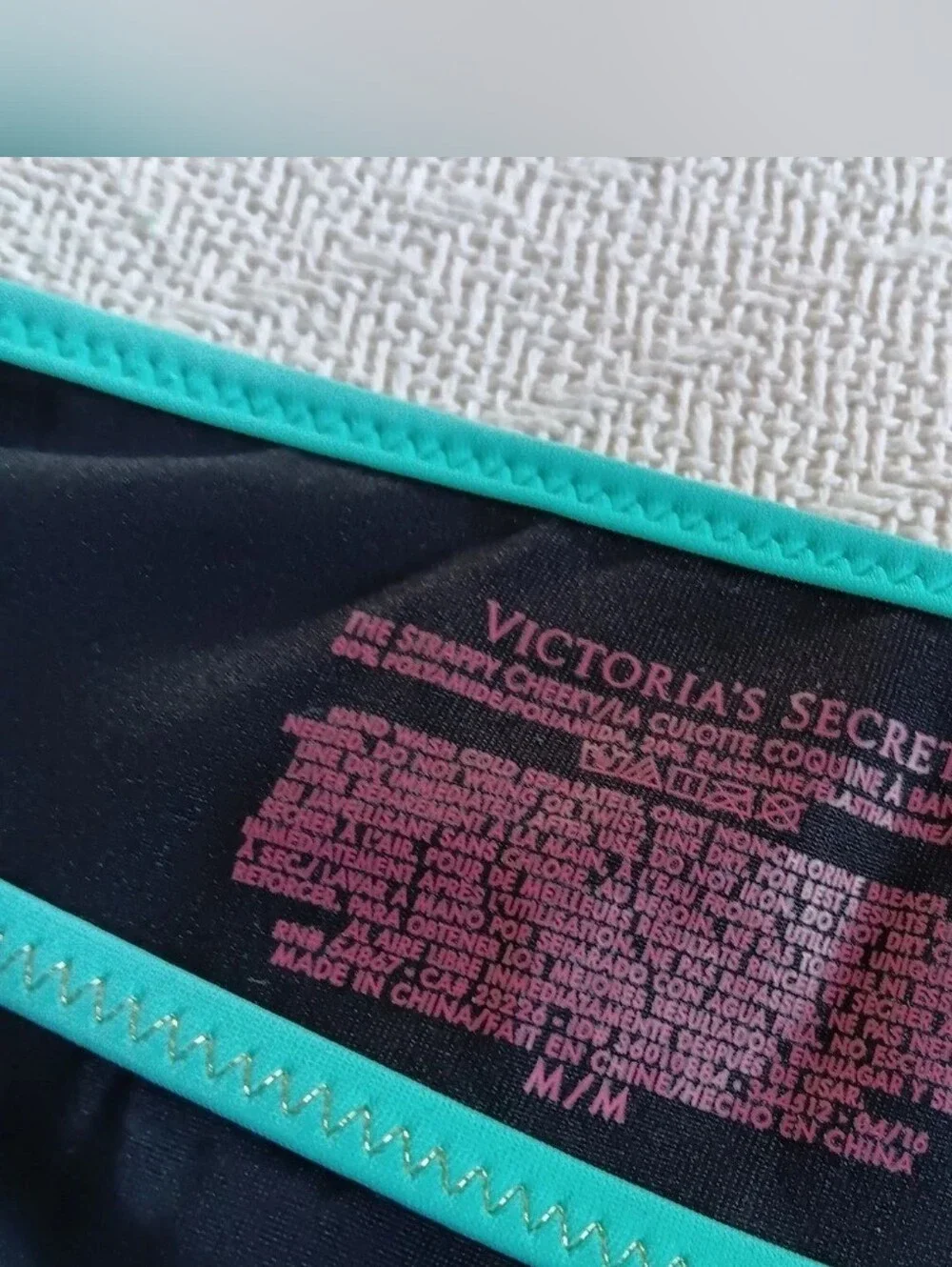 Victoria's Secret Black Bikini with Turquoise, Yellow & Lavender Trim